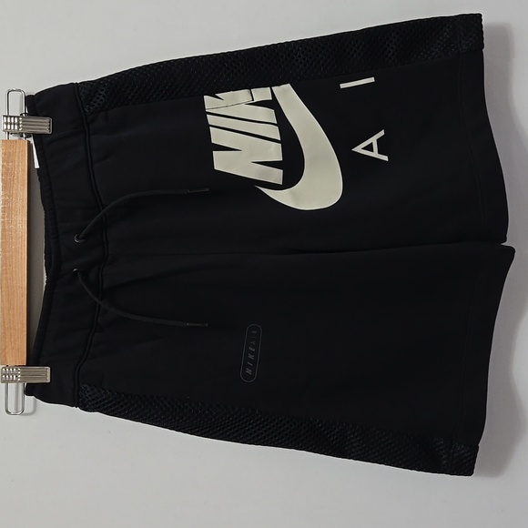 Nike Air French Terry Logo Short Black Boys Size L 14/16 - Picture 4 of 15